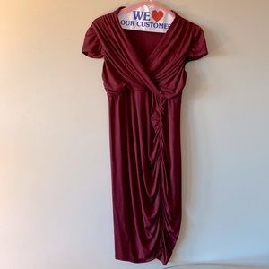 A Pea in the Pod draped front ruched burgundy dress - S